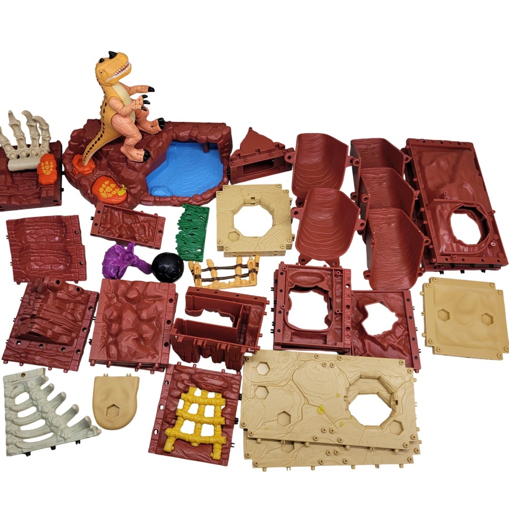 Fisher-Price Imaginext Dinosaur Playset Kids‎ Brown Tan T-Rex Skeleton Parts Lot